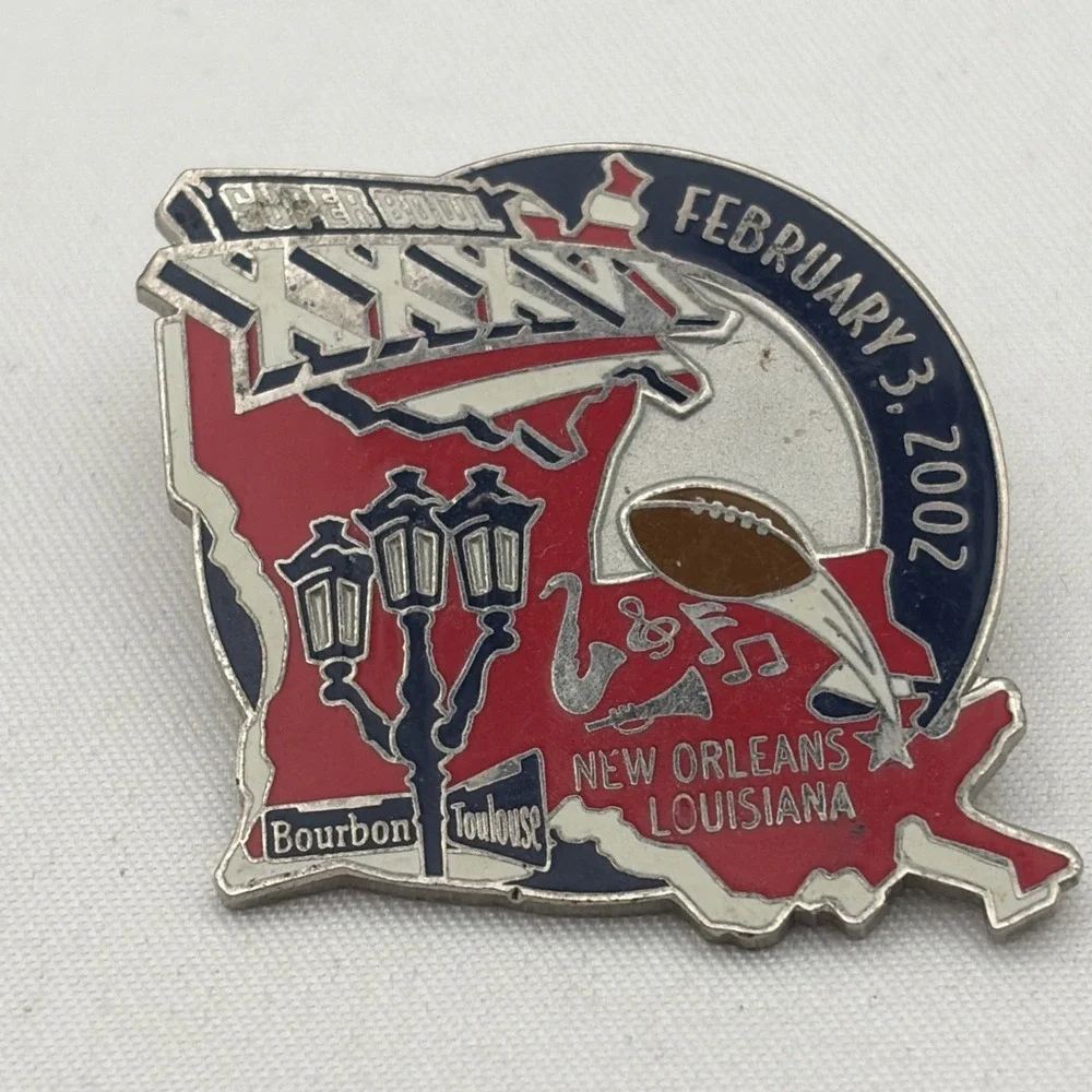 Super Bowl XXXVI NFL New Orleans Louisiana Bourbon Street Football Hat Pin